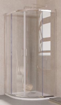 TAILORED Chrome 800 x 800mm, 2 Door Quadrant Shower Cubicle with 6mm Easy Clean Glass, 7600